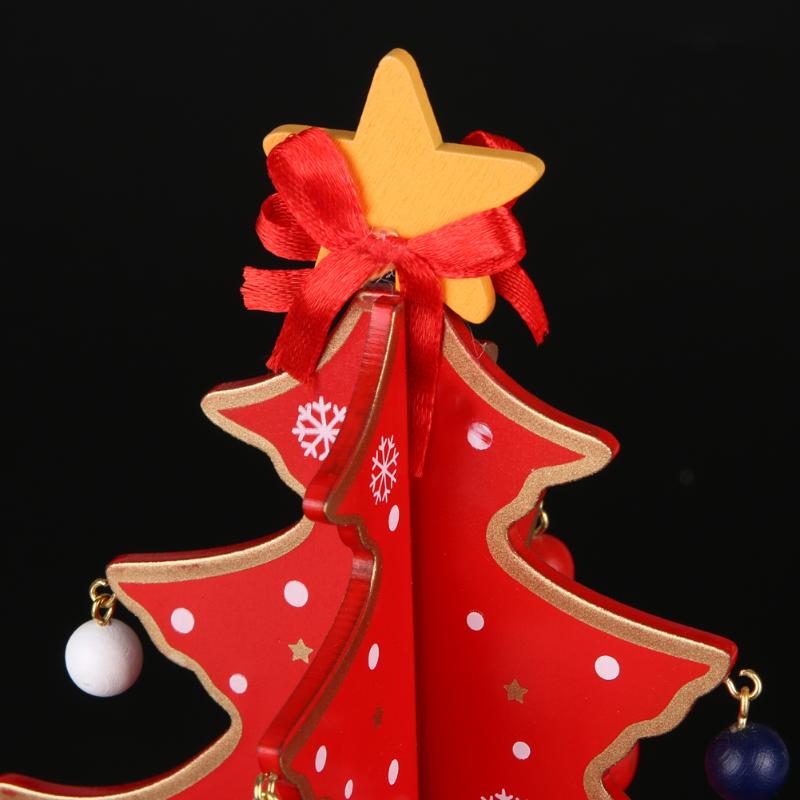 New Wooden Christmas Tree Home Decoration Xmas Tree Top Ornament Gift - ebowsos