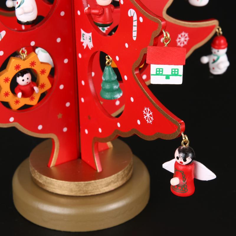 New Wooden Christmas Tree Home Decoration Xmas Tree Top Ornament Gift - ebowsos