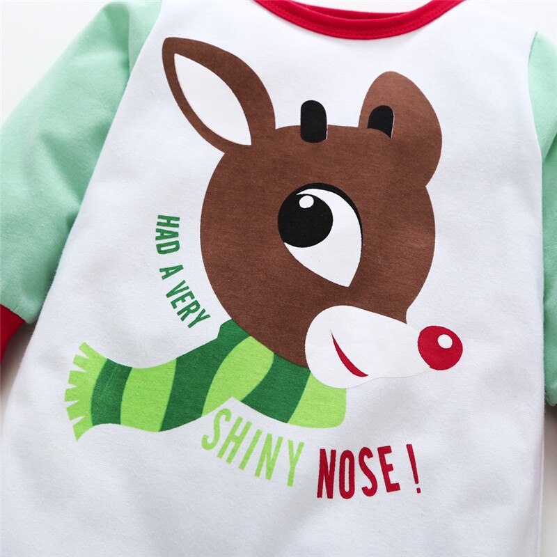 Newborn Baby New Christmas Long Sleeve Cotton Deer Romper Jumpsuit Cute Xmas Autumn Clothes 0-24 Months - ebowsos