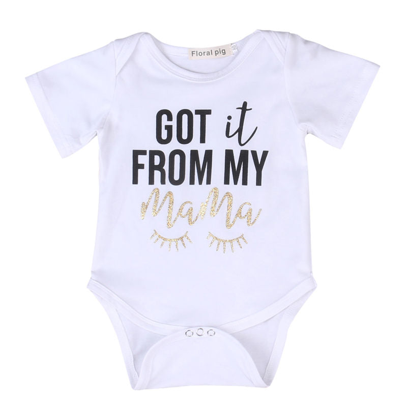 Newborn Baby Bodysuit Cotton Short Sleeve Lovely Cute Infant Boy Girl Jumpsuit Kids Clothes Outfit - ebowsos