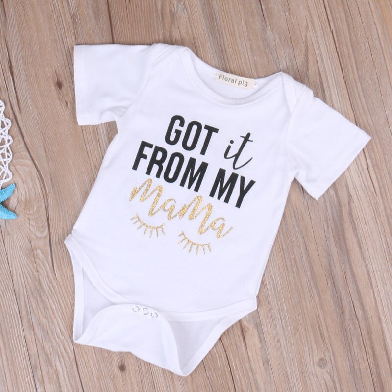 Newborn Baby Bodysuit Cotton Short Sleeve Lovely Cute Infant Boy Girl Jumpsuit Kids Clothes Outfit - ebowsos