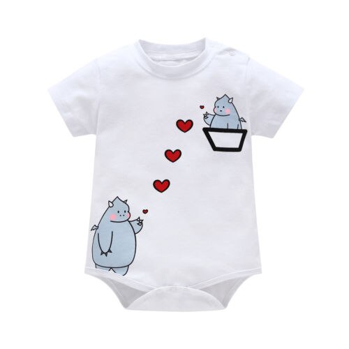 Newborn Baby Boy Girl Cartoon Romper Jumpsuit  Summer Clothes Outfits Sunsuit - ebowsos