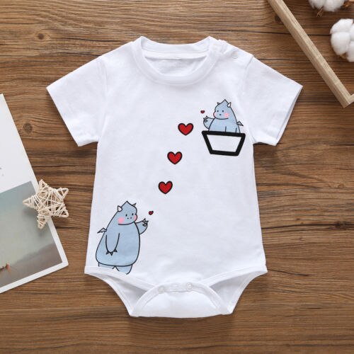 Newborn Baby Boy Girl Cartoon Romper Jumpsuit  Summer Clothes Outfits Sunsuit - ebowsos