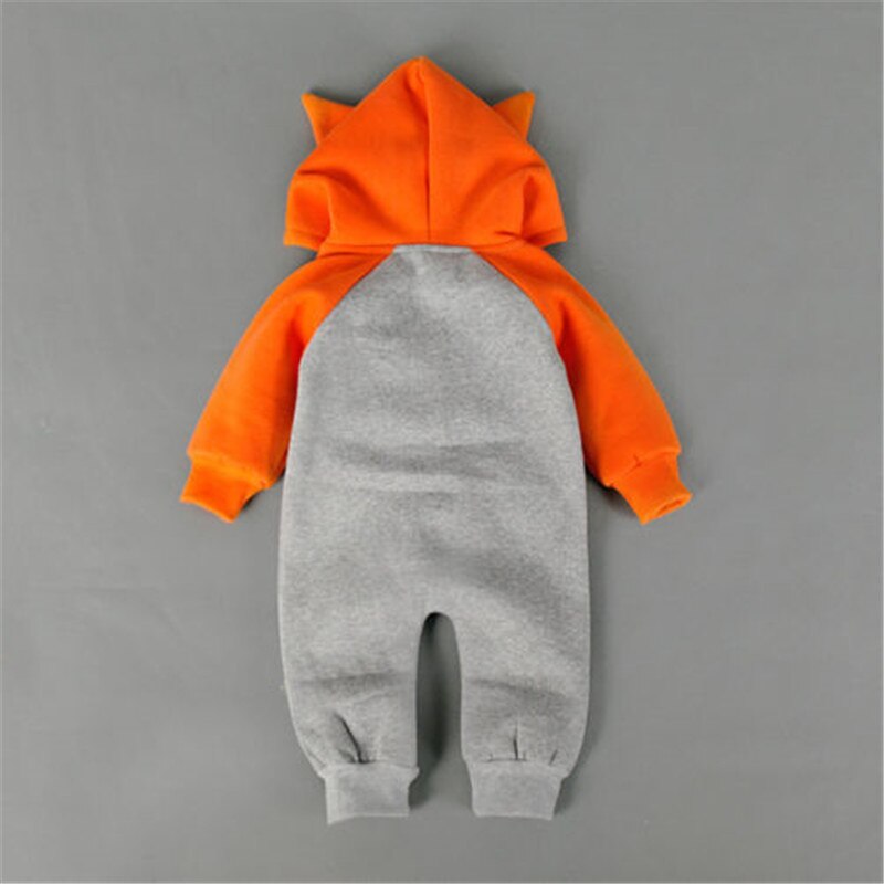 Newborn Baby Boy Girl Cos Clothing Cartoon Hooded Romper Jumpsuit Playsuit Autumn Cotton Warm Clothes 0-18M - ebowsos