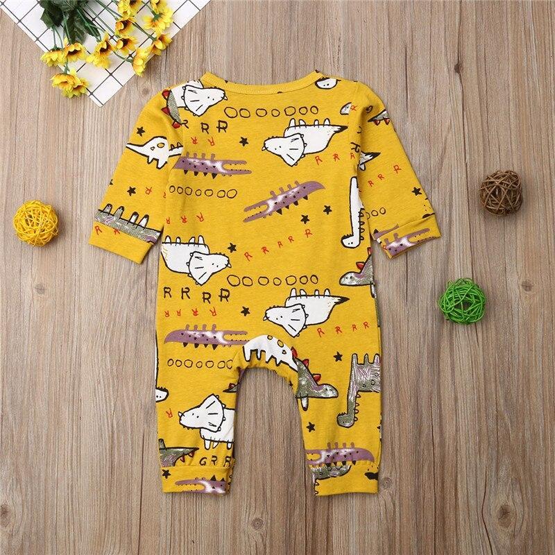 Newborn Baby Boy Girl Romper Cotton Cartoon Cotton Jumpsuit Playsuit Cartoon Dinosaur 0-18M - ebowsos