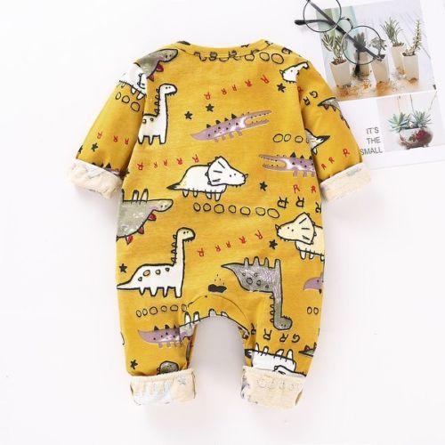 Newborn Baby Boy Girl Romper Cotton Cartoon Cotton Jumpsuit Playsuit Cartoon Dinosaur 0-18M - ebowsos