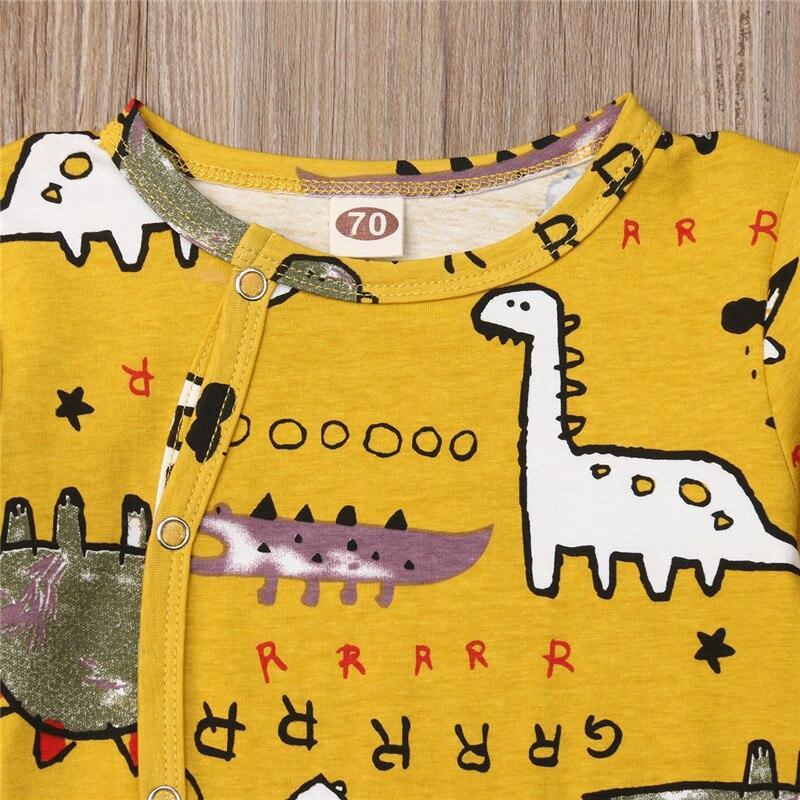 Newborn Baby Boy Girl Romper Cotton Cartoon Cotton Jumpsuit Playsuit Cartoon Dinosaur 0-18M - ebowsos