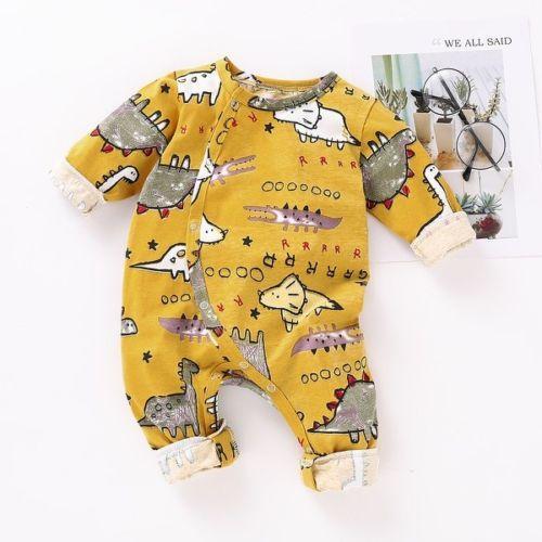 Newborn Baby Boy Girl Romper Cotton Cartoon Cotton Jumpsuit Playsuit Cartoon Dinosaur 0-18M - ebowsos