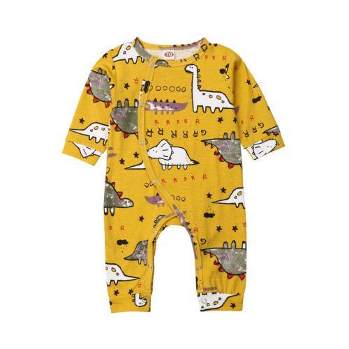 Newborn Baby Boy Girl Romper Cotton Cartoon Cotton Jumpsuit Playsuit Cartoon Dinosaur 0-18M - ebowsos