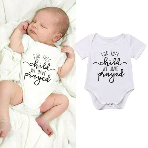 Newborn Baby Boy Girl Romper Letter Jumsuit Soft Cotton Funny Clothes Outfit - ebowsos