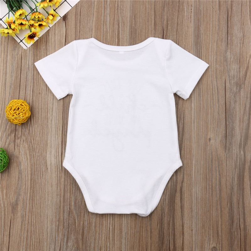 Newborn Baby Boy Girl Romper Letter Jumsuit Soft Cotton Funny Clothes Outfit - ebowsos