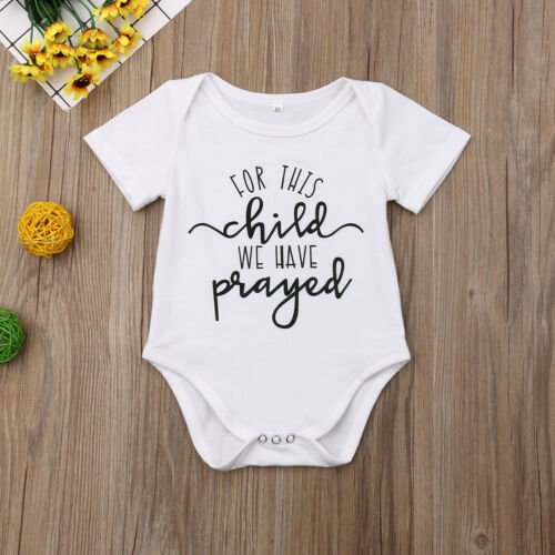 Newborn Baby Boy Girl Romper Letter Jumsuit Soft Cotton Funny Clothes Outfit - ebowsos