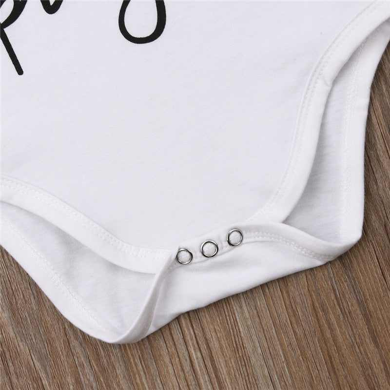 Newborn Baby Boy Girl Romper Letter Jumsuit Soft Cotton Funny Clothes Outfit - ebowsos