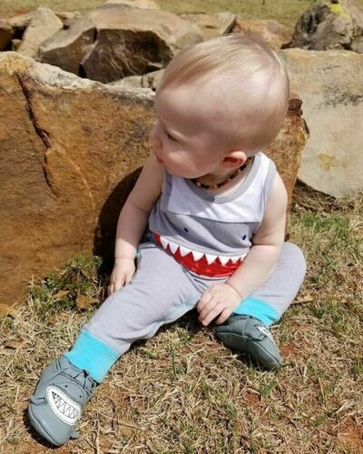 Newborn Baby Boy Girl Sleeveless Cartoon Shark Romper Jumpsuit Playsuit Outfits Summer Clothes - ebowsos