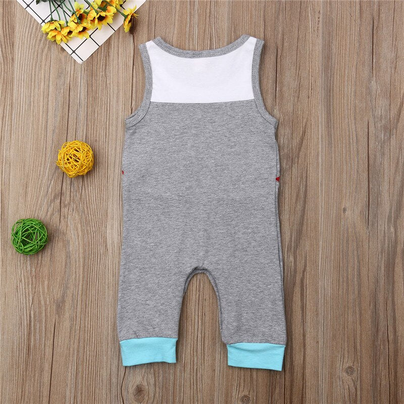 Newborn Baby Boy Girl Sleeveless Cartoon Shark Romper Jumpsuit Playsuit Outfits Summer Clothes - ebowsos