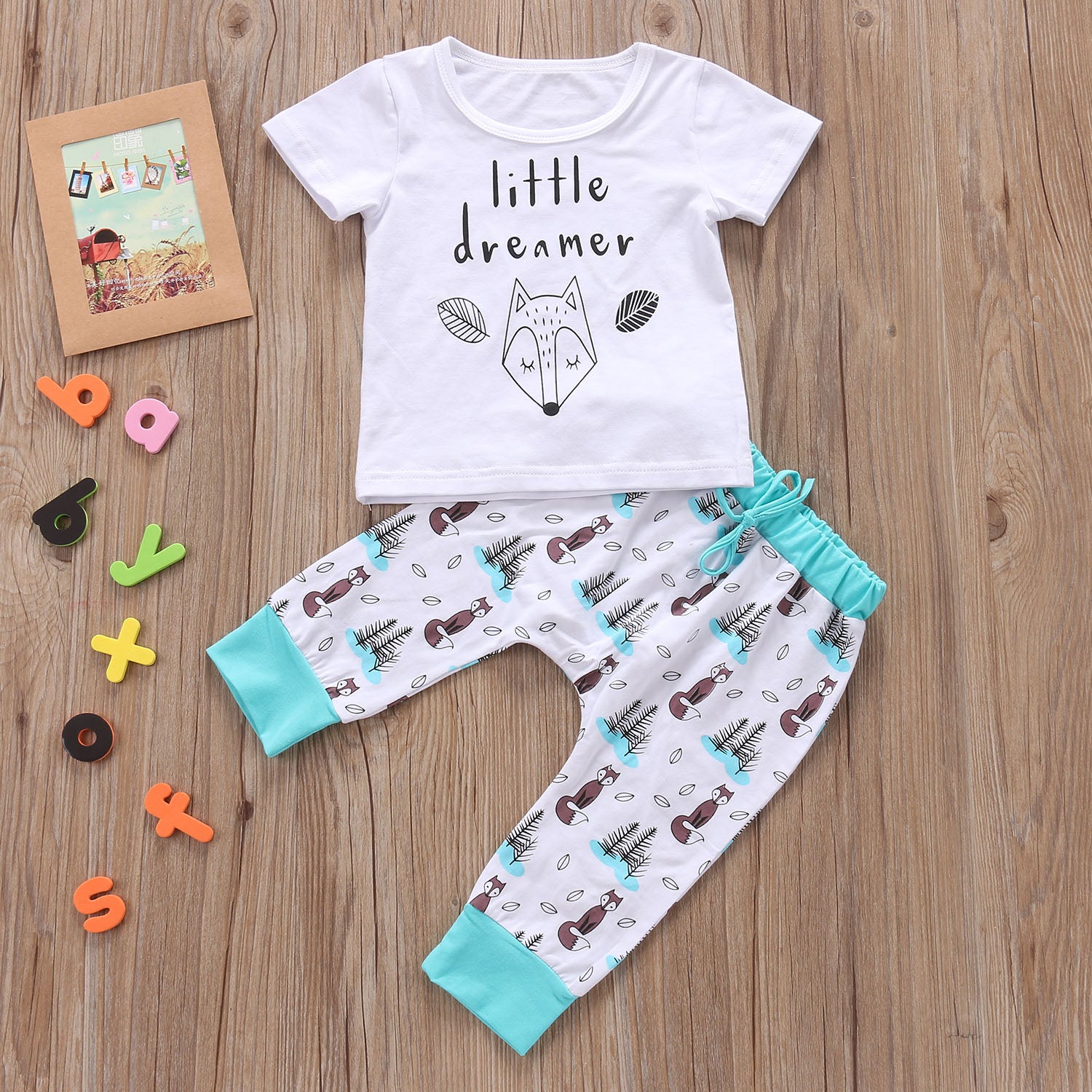 Newborn Baby Boy Girls Short Sleeve T-shirt+Pants 2pcs Outfits Clothes Set - ebowsos