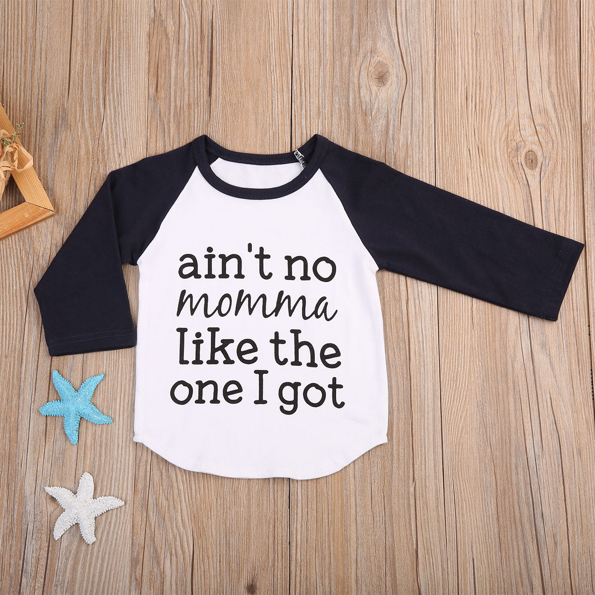 Newborn Baby Boy Lettering Long Sleeve T-shirt Tops Blouse Cotton Clothes Outfit - ebowsos