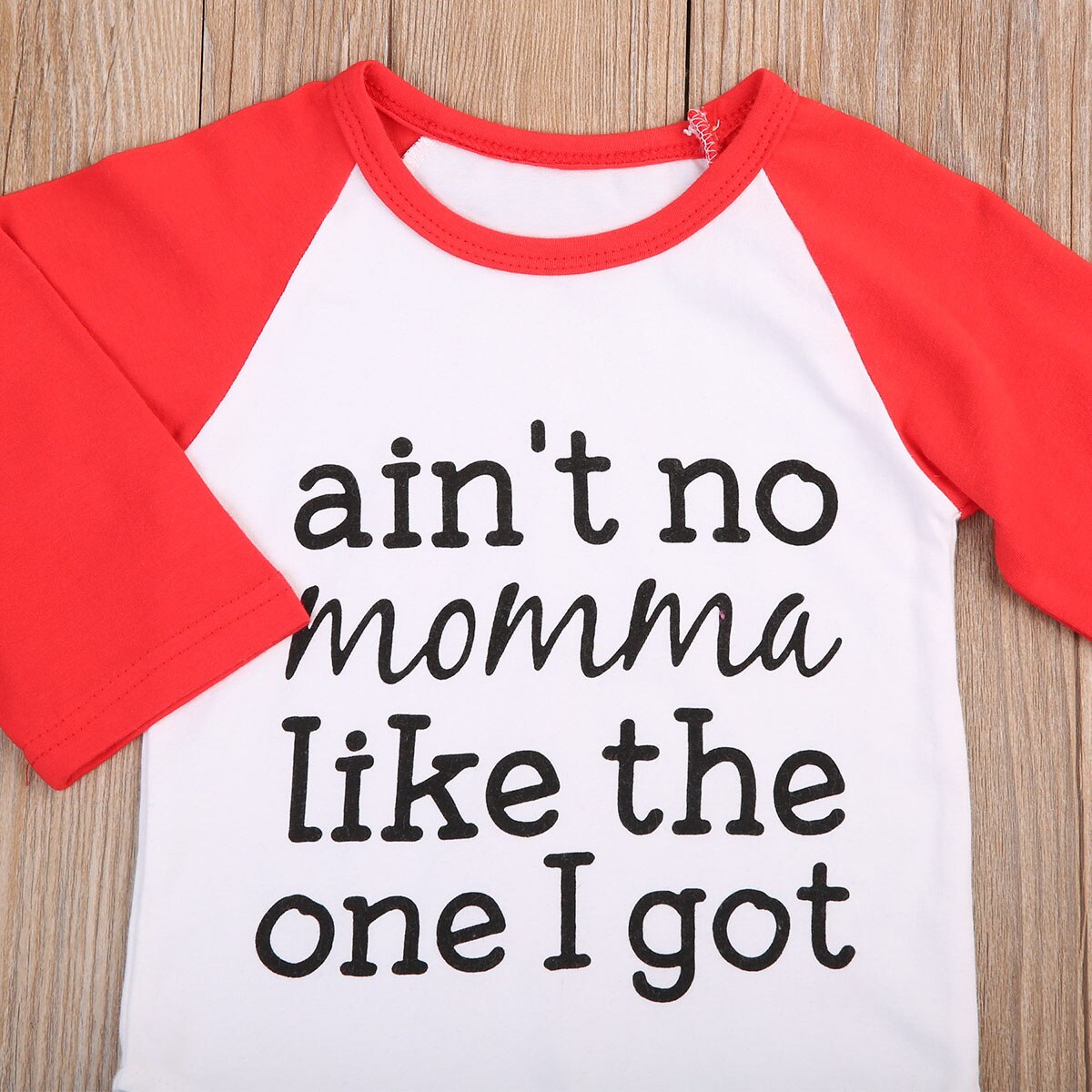 Newborn Baby Boy Lettering Long Sleeve T-shirt Tops Blouse Cotton Clothes Outfit - ebowsos