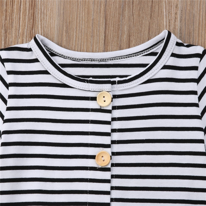 Newborn Baby Boys Girl Striped Romper Infant Boy Girl Jumpsuit Cotton Short Sleeve Casual Summer Clothing - ebowsos