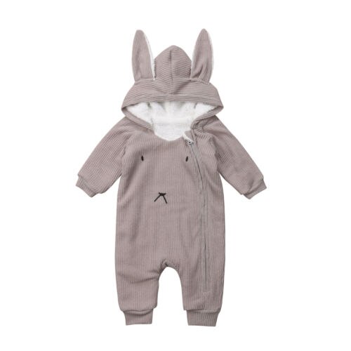 Newborn Baby Boys Girls 3D Ear Romper Jumpsuit Outfits Winter Warm Clothes - ebowsos