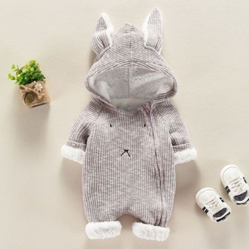 Newborn Baby Boys Girls 3D Ear Romper Jumpsuit Outfits Winter Warm Clothes - ebowsos