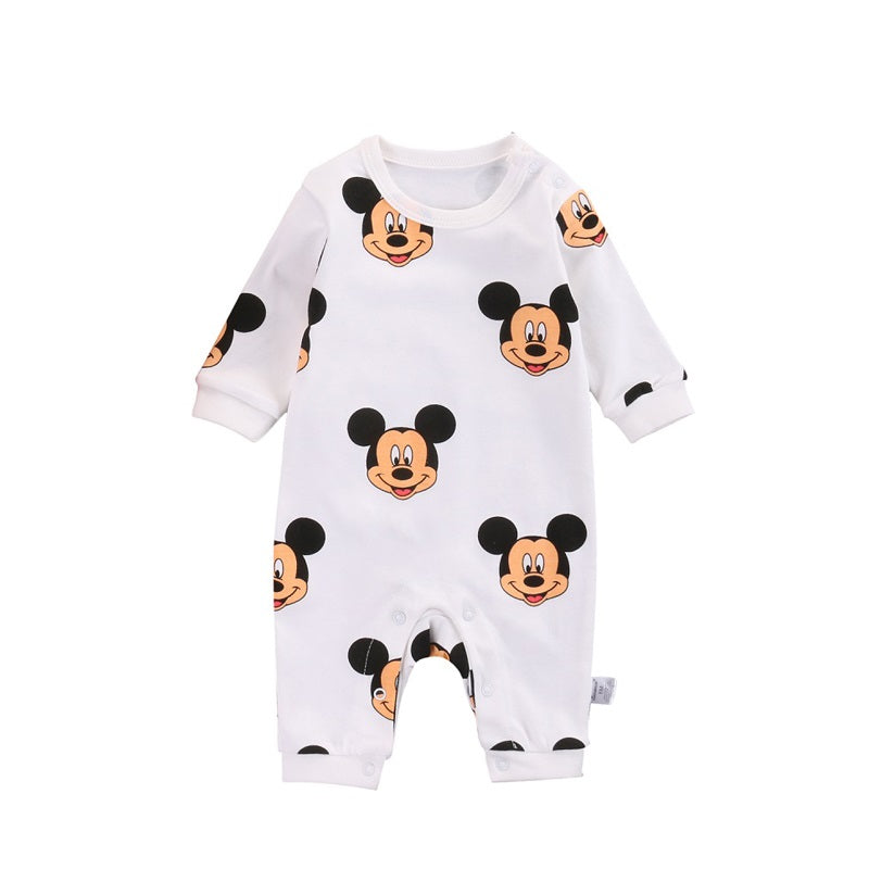 Newborn Baby Boys Girls Cotton Clothes Cute mouse Infant Long Sleeve Romper Jumpsuit Pajamas Clothing Outfits - ebowsos