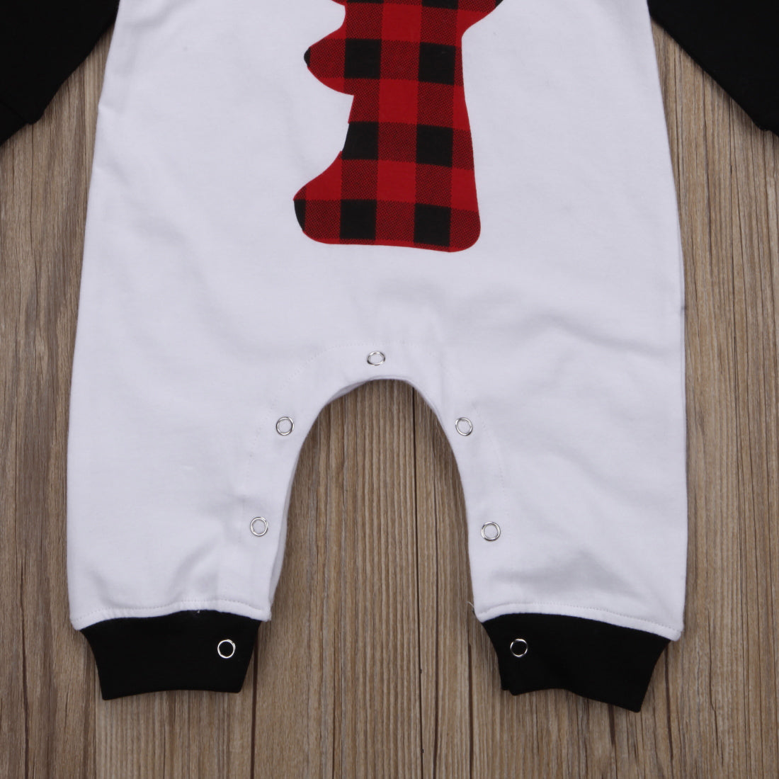 Newborn Baby Boys Girls Deer Check Romper Jumpsuit Outfits Clothes Set - ebowsos