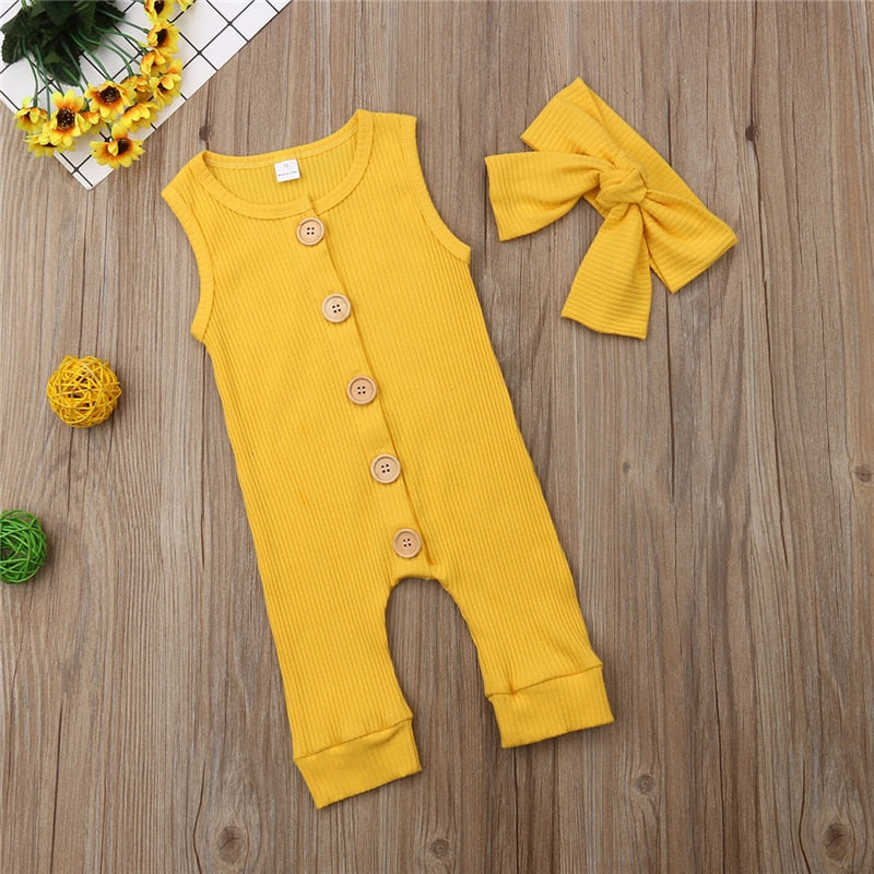 Newborn Baby Boys Girls Romper Jumpsuit Outfits Clothes Summer Sleeveless Knitted Casual Baby Clothing0-18M - ebowsos