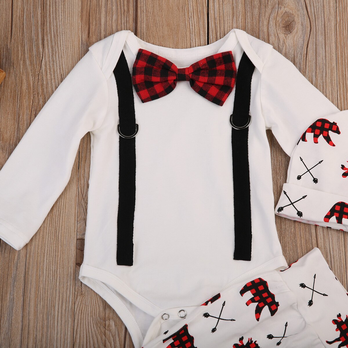 Newborn Baby Boys  Pants Outfits Clothest Deer Gentleman Playsuit - ebowsos