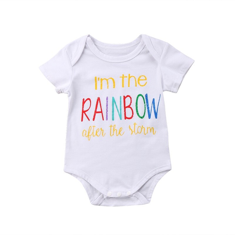 Newborn Baby Cute Boys Girls Cotton Romper Short Sleeves Letter Print Jumpsuit Summer Casual Baby Playsuit Clothes - ebowsos