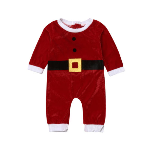 Newborn Baby Girl Boy Autumn Long Sleeve Romper Jumpsuit Christmas KIDS Outfits Clothes - ebowsos