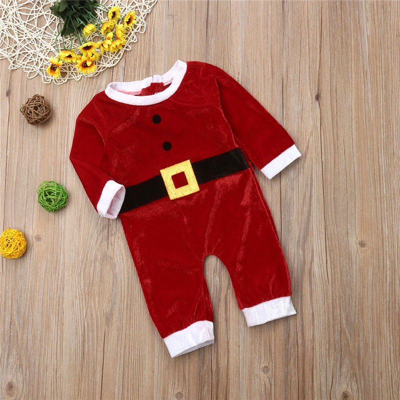 Newborn Baby Girl Boy Autumn Long Sleeve Romper Jumpsuit Christmas KIDS Outfits Clothes - ebowsos