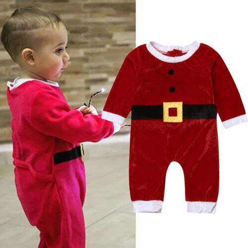 Newborn Baby Girl Boy Autumn Long Sleeve Romper Jumpsuit Christmas KIDS Outfits Clothes - ebowsos