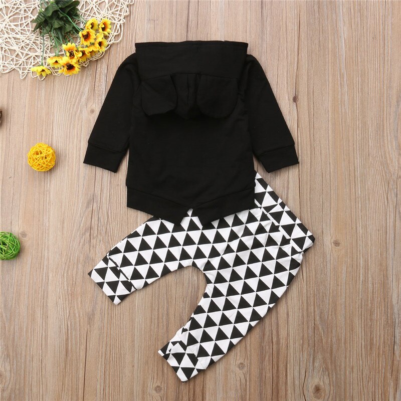 Newborn Baby Girl Boy Clothes Hoodies Coat Tops T Shirt + Long Pants Outfits Set Hot - ebowsos