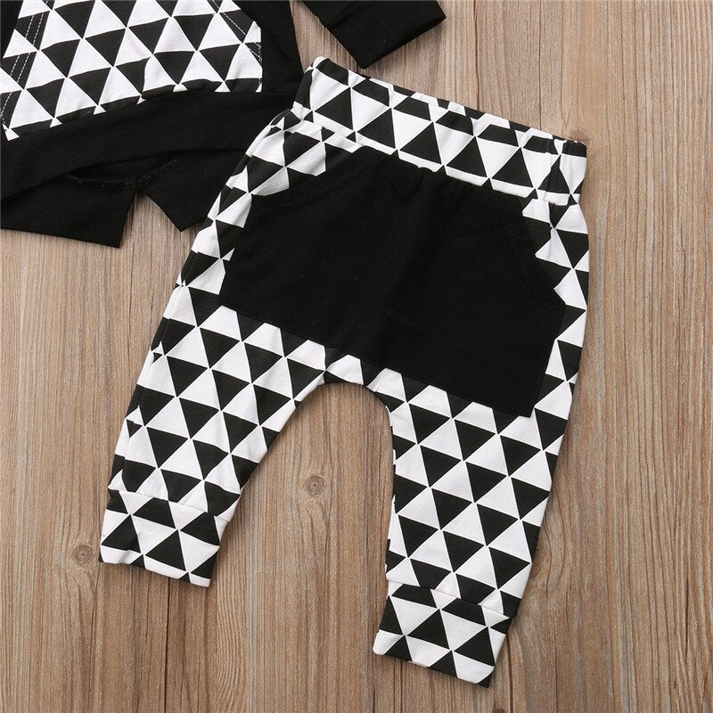 Newborn Baby Girl Boy Clothes Hoodies Coat Tops T Shirt + Long Pants Outfits Set Hot - ebowsos