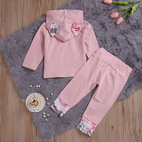 Newborn Baby Girl Floral Printed Cotton Hoodies Tops+Pants Leggings 2Pcs Outfits Clothing 0-24M - ebowsos