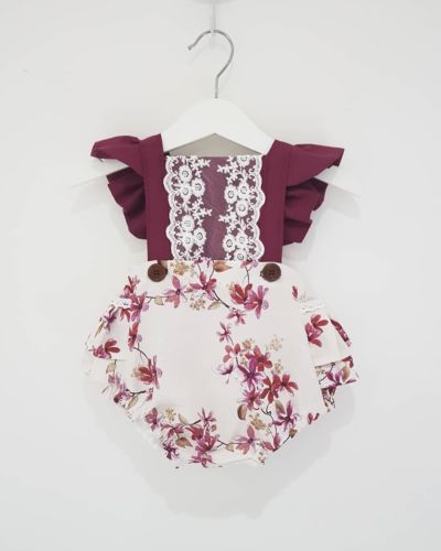 Newborn Baby Girl Flower Lace Clothes Patchwork Jumpsuit Romper Outfits - ebowsos