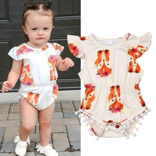 Newborn Baby Girl Jumpsuit Cute Sleeveless Romper Outfits Sunsuit 0-24M - ebowsos