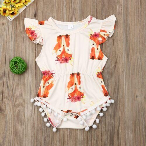 Newborn Baby Girl Jumpsuit Cute Sleeveless Romper Outfits Sunsuit 0-24M - ebowsos