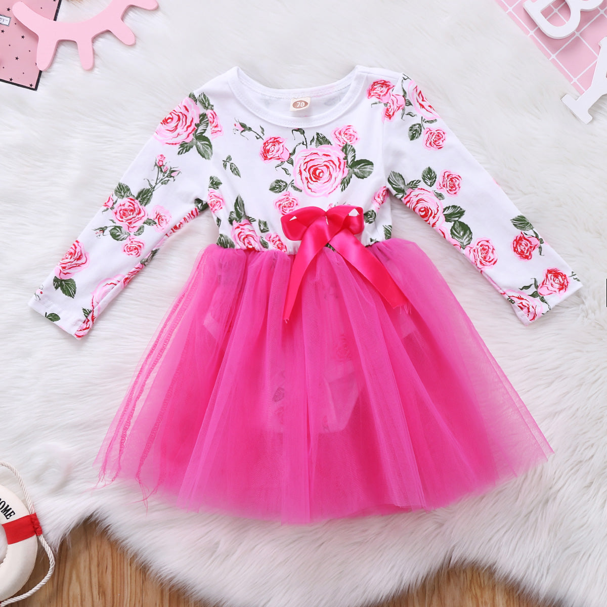 Newborn Baby Girl Jumpsuit Tulle Lace Dress Clothe Outfit Floral Dress For Baby Girls - ebowsos