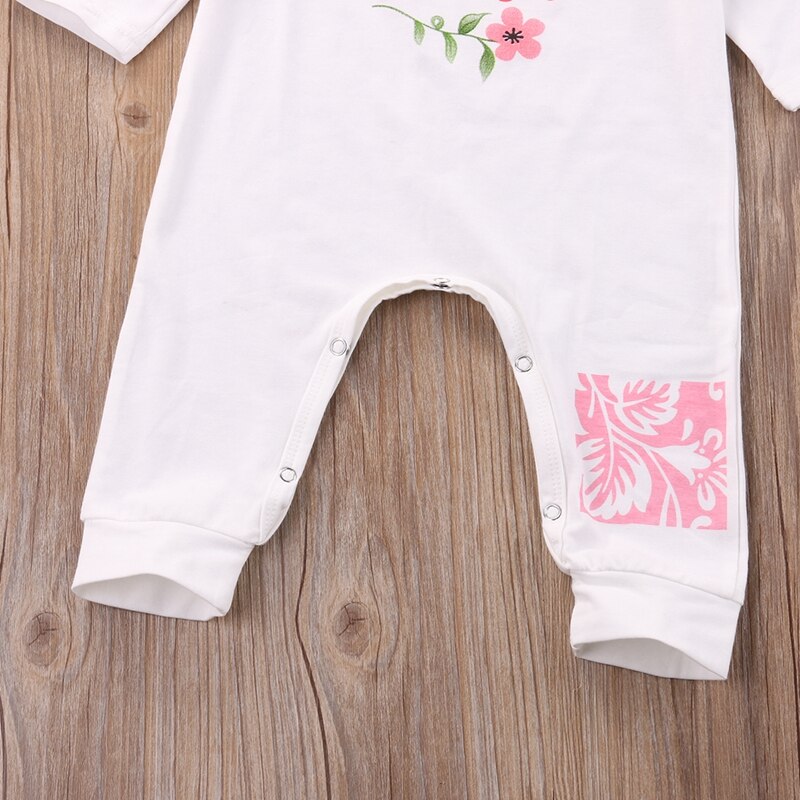 Newborn Baby Girl Little Sister Romper Floral Girls Letter Jumpsuit Long Sleeve Cotton Playsuit Outfit Clothes - ebowsos