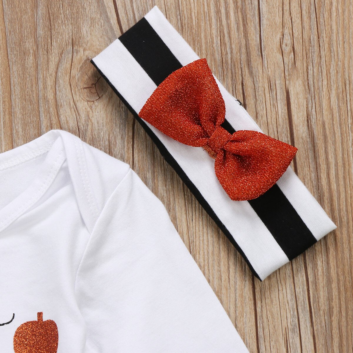 Newborn Baby Girl Long Sleeve Pumpkin Romper+Tutu+Leg Warmer 4Pcs Outfit Clothes set - ebowsos