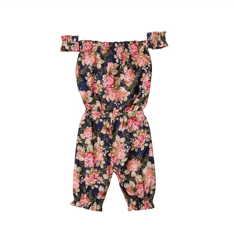 Newborn Baby Girl Off Shoulder Romper Jumpsuit Floral Clothes Outfit Kids Baby Clothing - ebowsos