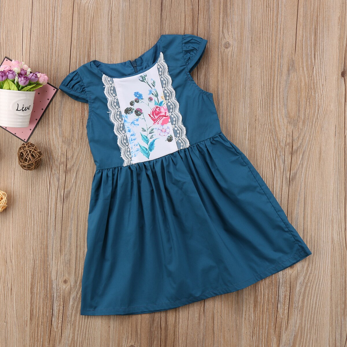 Newborn Baby Girl Princess Sleeveless Dress Wedding Party Pageant Flower Fly Sleeve Kids Mini Dresses Clothes - ebowsos