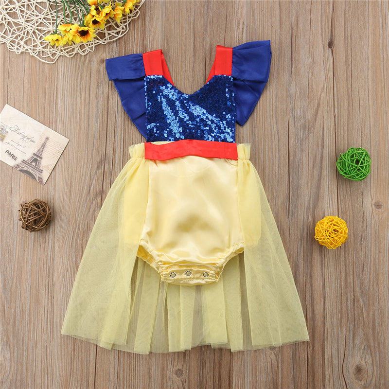 Newborn Baby Girl Princess Tulle Sequin Dress Sleeveless Jumpsuit Sunsuit Party Cute Clothes 0 to 24M - ebowsos