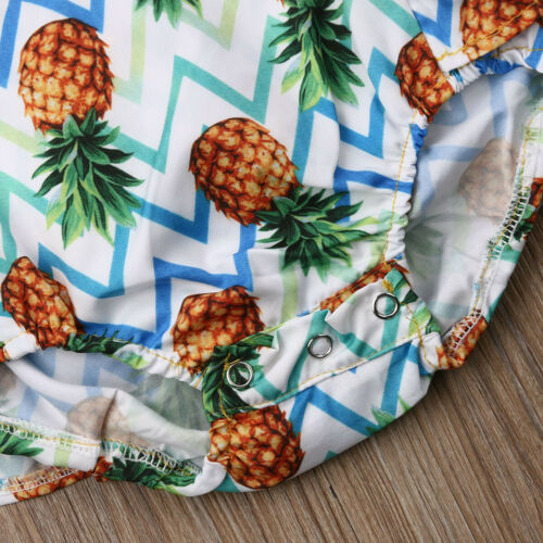 Newborn Baby Girl Romper Pineapple Patchwork Jumpsuit Ruffle Flying Sleeve Sunsuits Baby Girl Clothes 0-24M - ebowsos