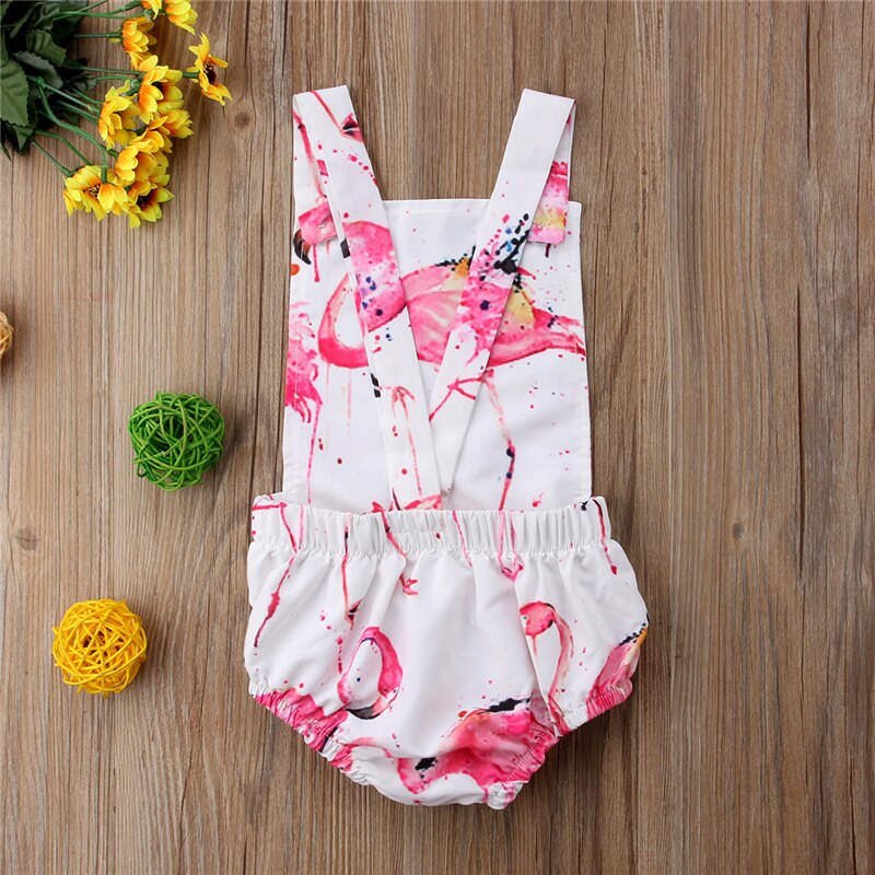 Newborn Baby Girl Sleeveless Sling Romper Jumpsuit Sunsuit Outfit Backless Clothes Summer - ebowsos