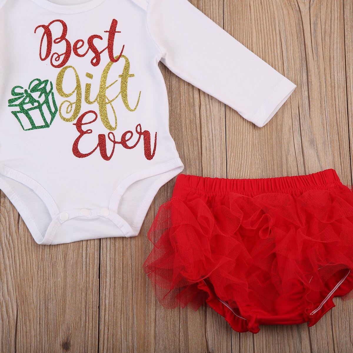 Newborn Baby Girls Best Gift Ever Top Romper Tutu Pants 3Pcs Outfits Set Clothes - ebowsos