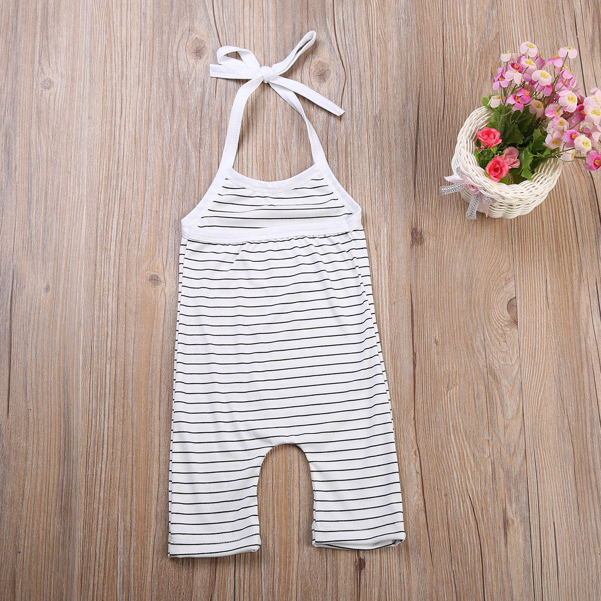 Newborn Baby Girls Boys Stripe Romper Jumpsuit Clothes Summer Outfits - ebowsos