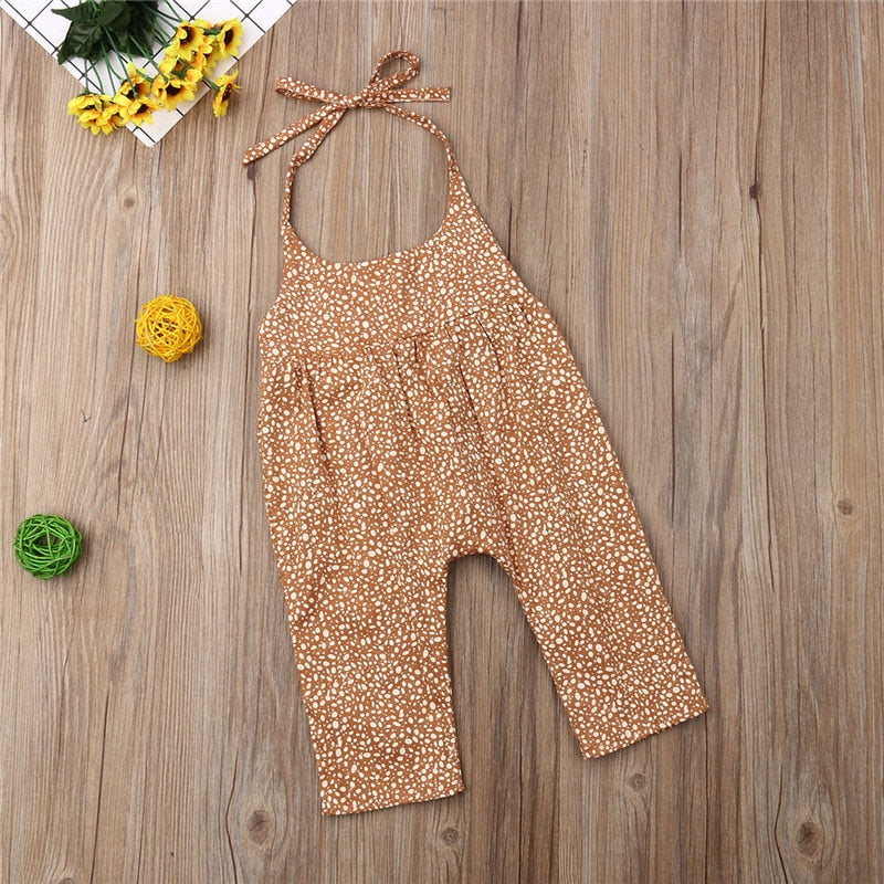 Newborn Baby Girls Casual Floral Jumpsuit Lace Halter Romper Outfits Clothes Baby Clothing - ebowsos